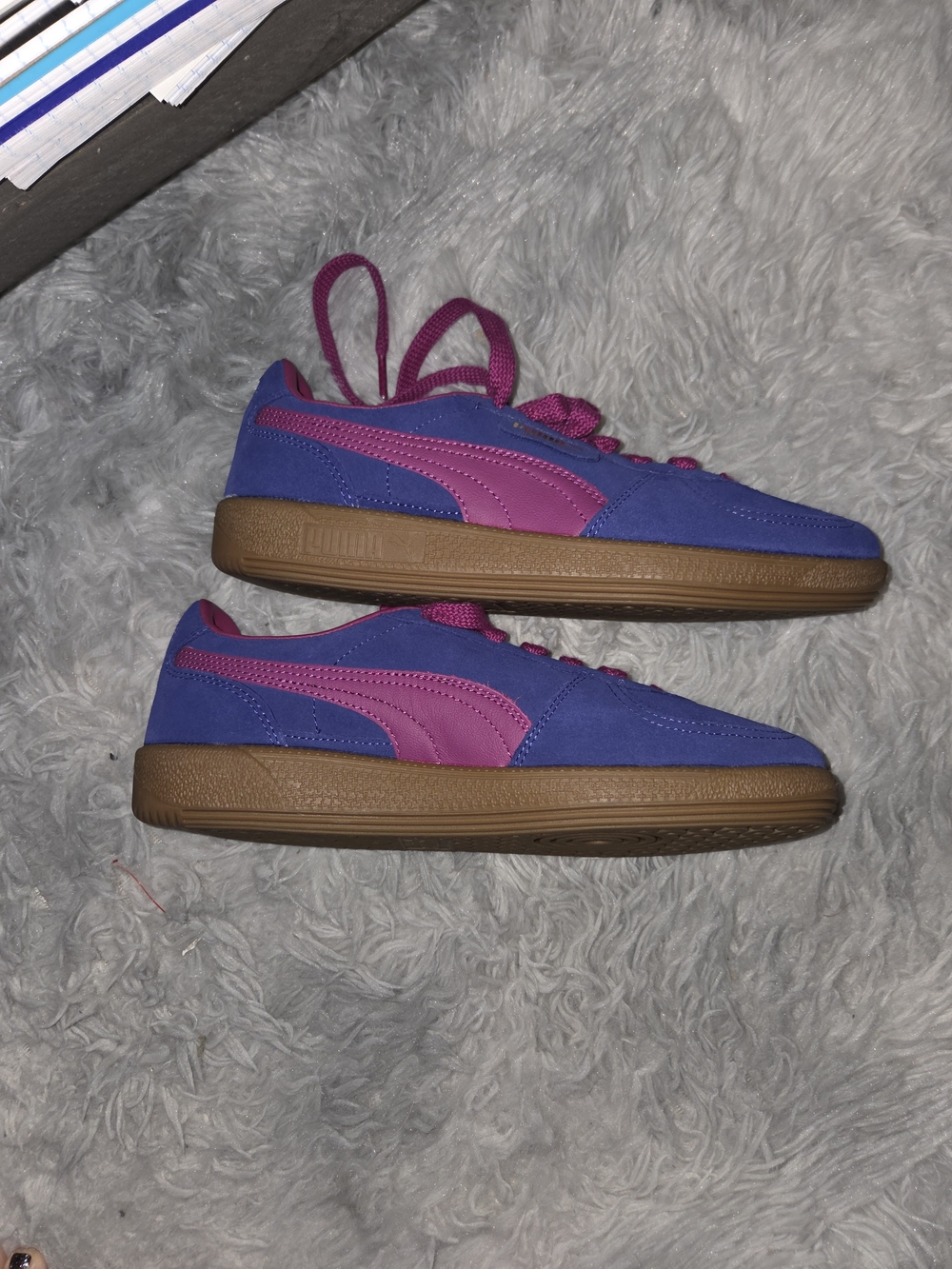 PUMA Blue & Pink Suede Sneakers